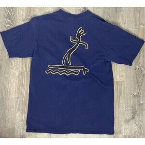 Vintage 90s Surf T Shirt Large Navy Graphic Print Surfer Cancun Retro Cotton Tee